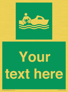 Custom sign safe condition Rescue boat